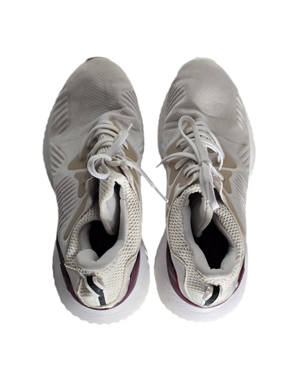 Adidas Alphabounce Men’s Running Shoes - Size 12.5 US - White/Beige with Maroon Accents