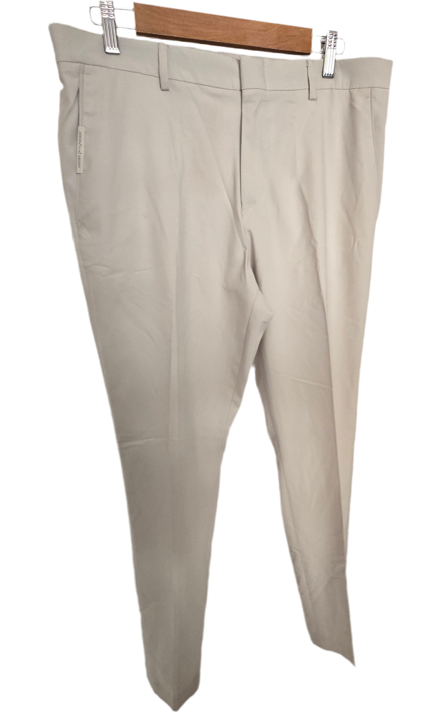 perry ellis portfolio very slim fit performance dress pants - beige (34x32)
