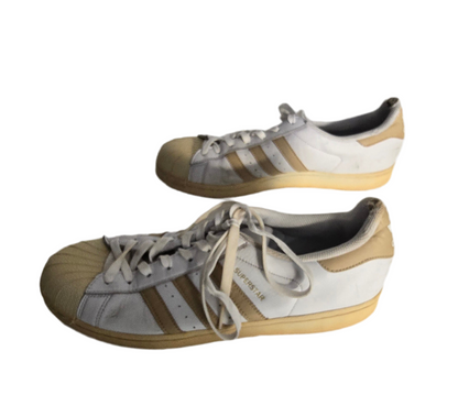 Adidas Superstar White/Gold Sneakers – Men’s Size 12