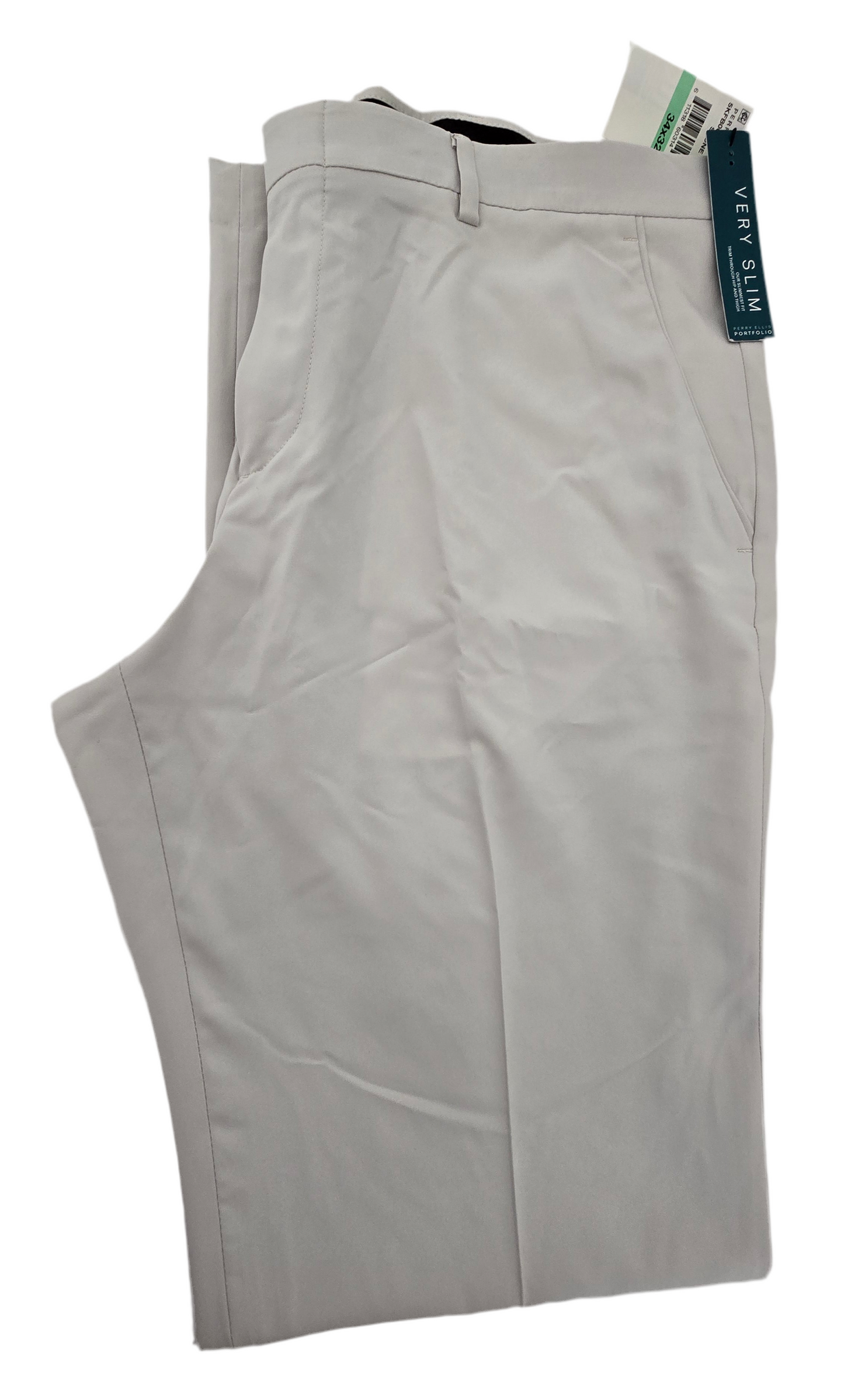perry ellis portfolio very slim fit performance dress pants - beige (34x32)