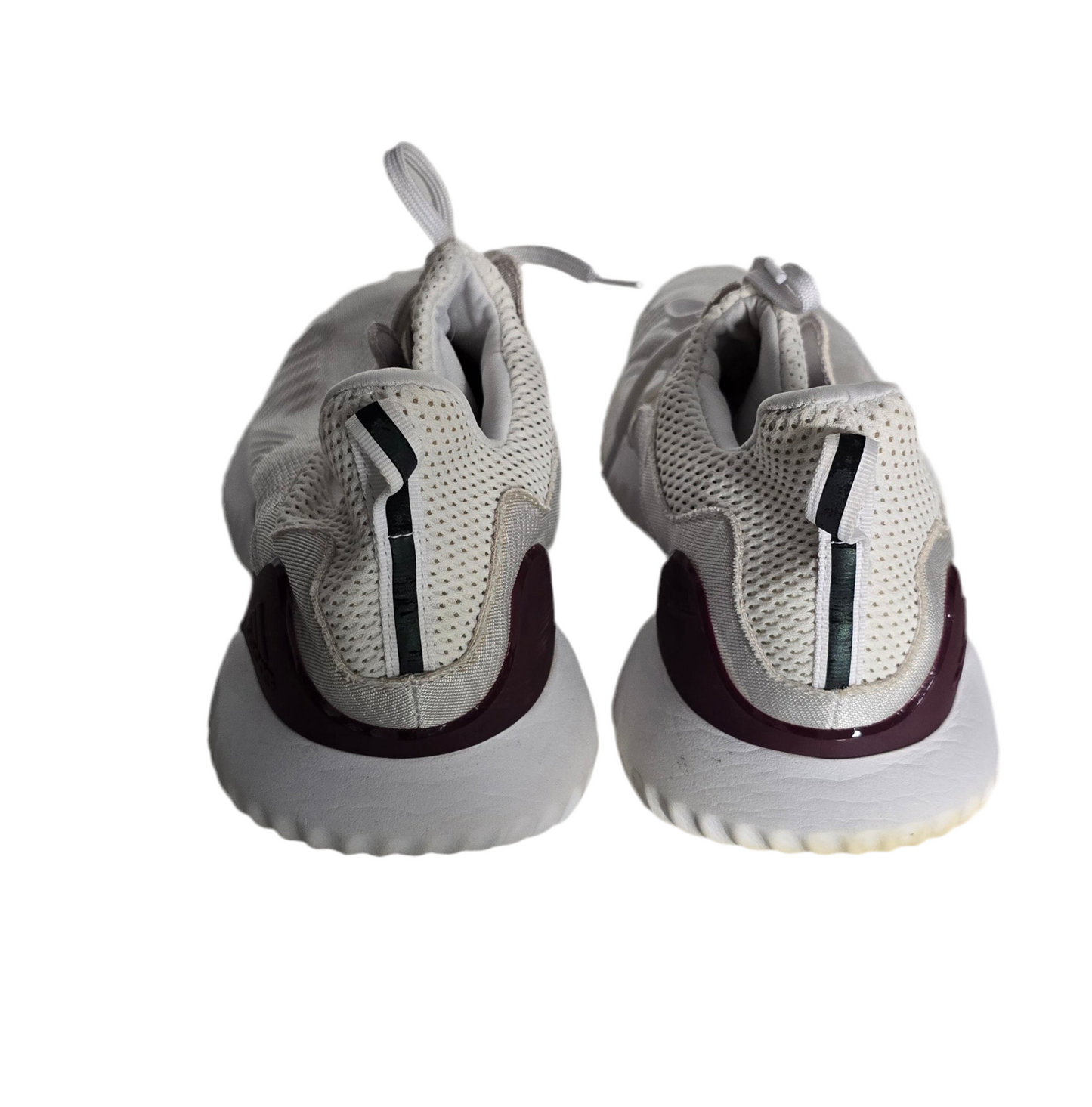 adidas alphabounce men’s running shoes - size 12.5 us - white/beige with maroon accents