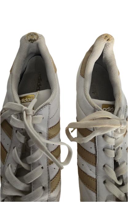 Adidas Superstar White/Gold Sneakers – Men’s Size 12