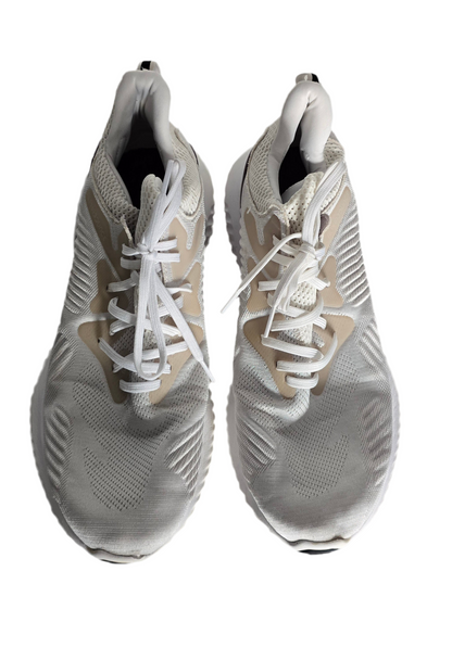 Adidas Alphabounce Men’s Running Shoes - Size 12.5 US - White/Beige with Maroon Accents