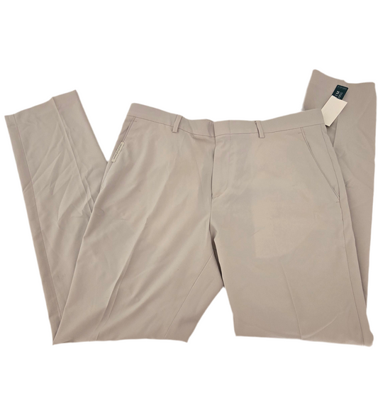 Perry Ellis Portfolio Very Slim Fit Performance Dress Pants - Beige (34x32)