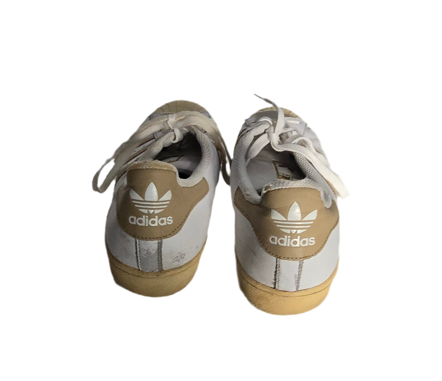 adidas superstar white/gold sneakers – men’s size 12