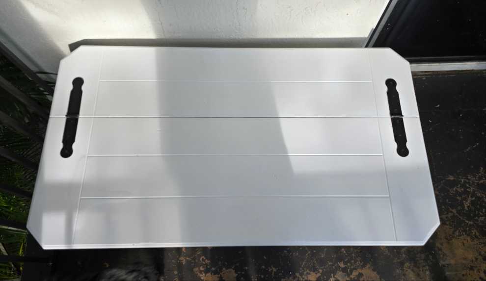 beautiful 3-piece white wood & black metal furniture set - excellent condition, refurbished