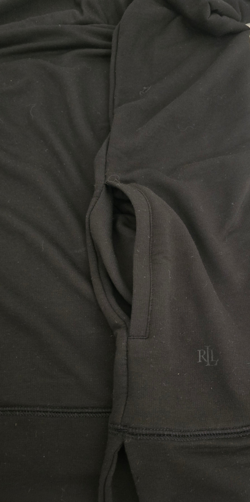 lauren ralph lauren women’s black cowl neck top with pockets - size l