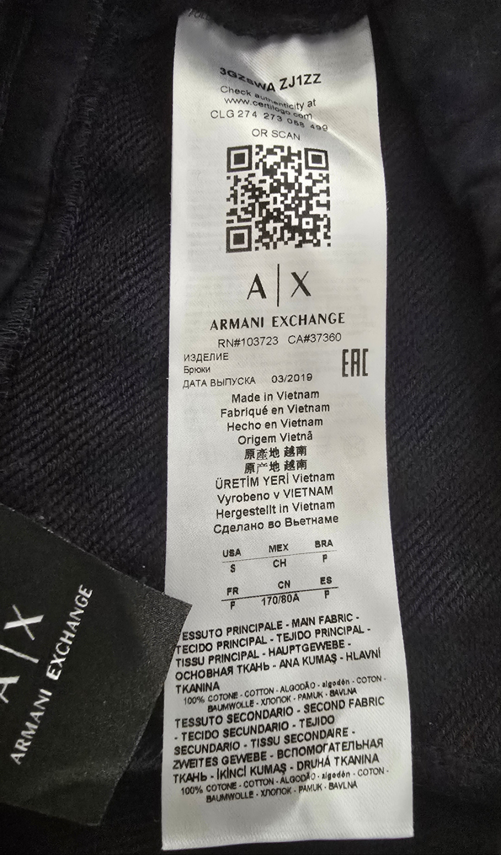 armani exchange men’s navy floral cargo shorts – size s