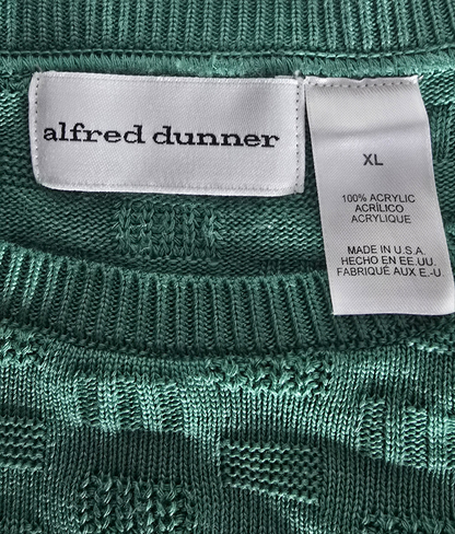 Alfred Dunner Green Textured Knit Shirt – Tagged XL (Fits Like M)