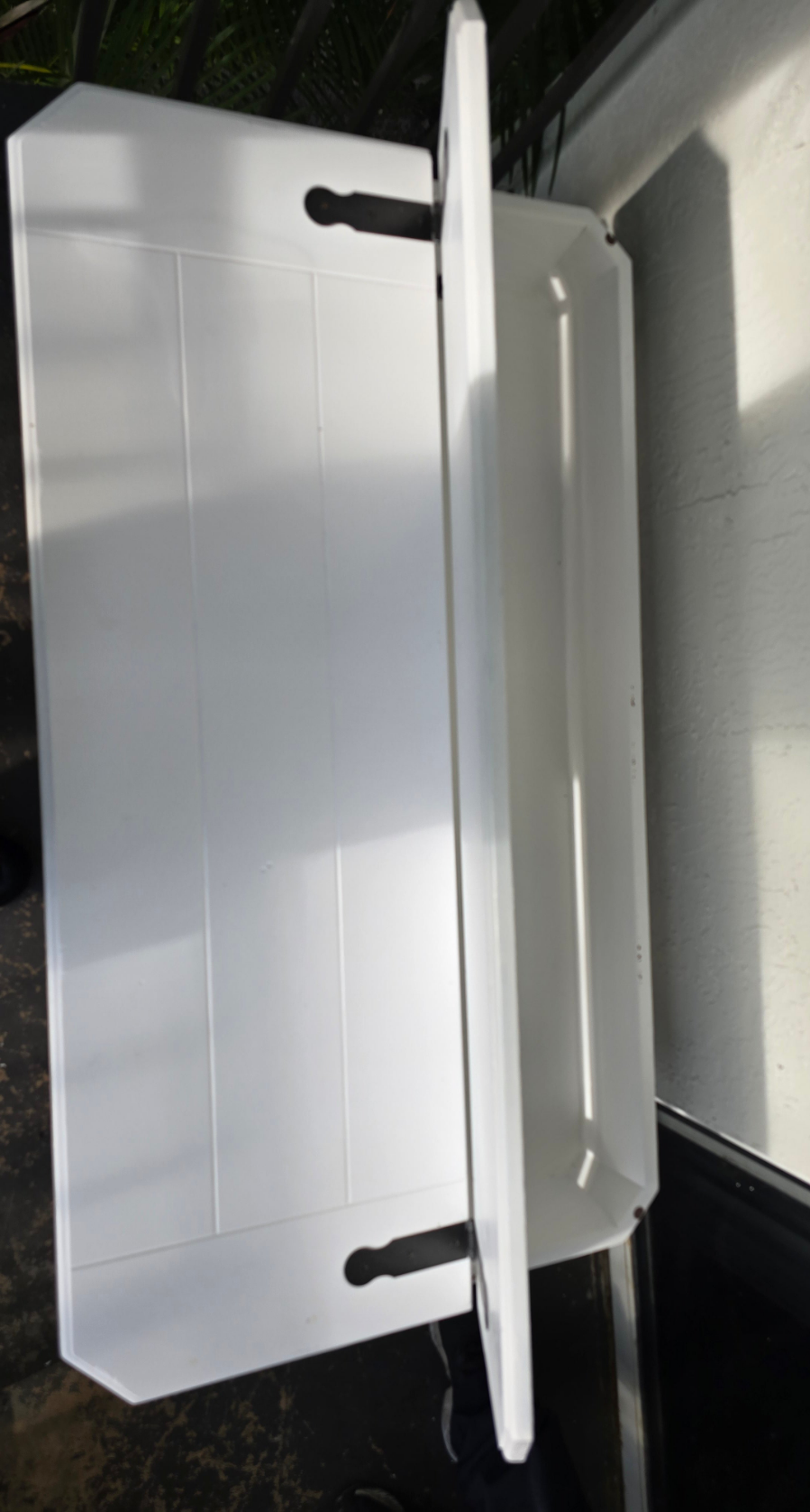 beautiful 3-piece white wood & black metal furniture set - excellent condition, refurbished