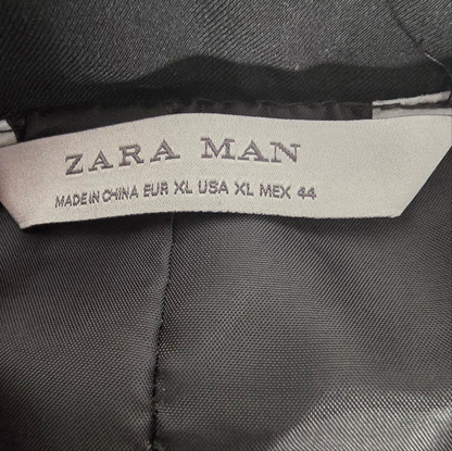 Zara Man Black Biker-Style Jacket – Size XL