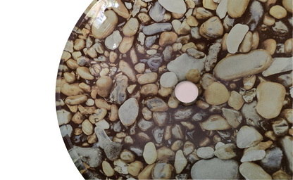 Decorative Glass Vessel Sink – River Rock Pattern (Round Bowl)