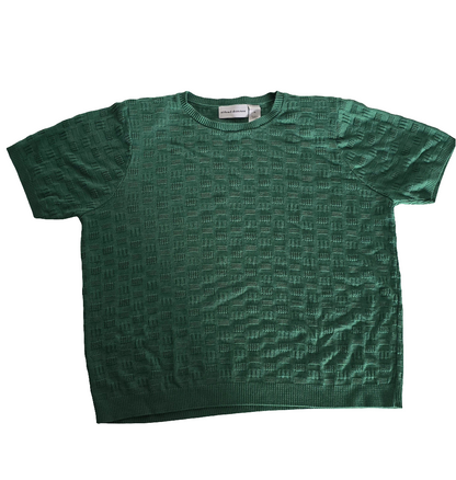 Alfred Dunner Green Textured Knit Shirt – Tagged XL (Fits Like M)