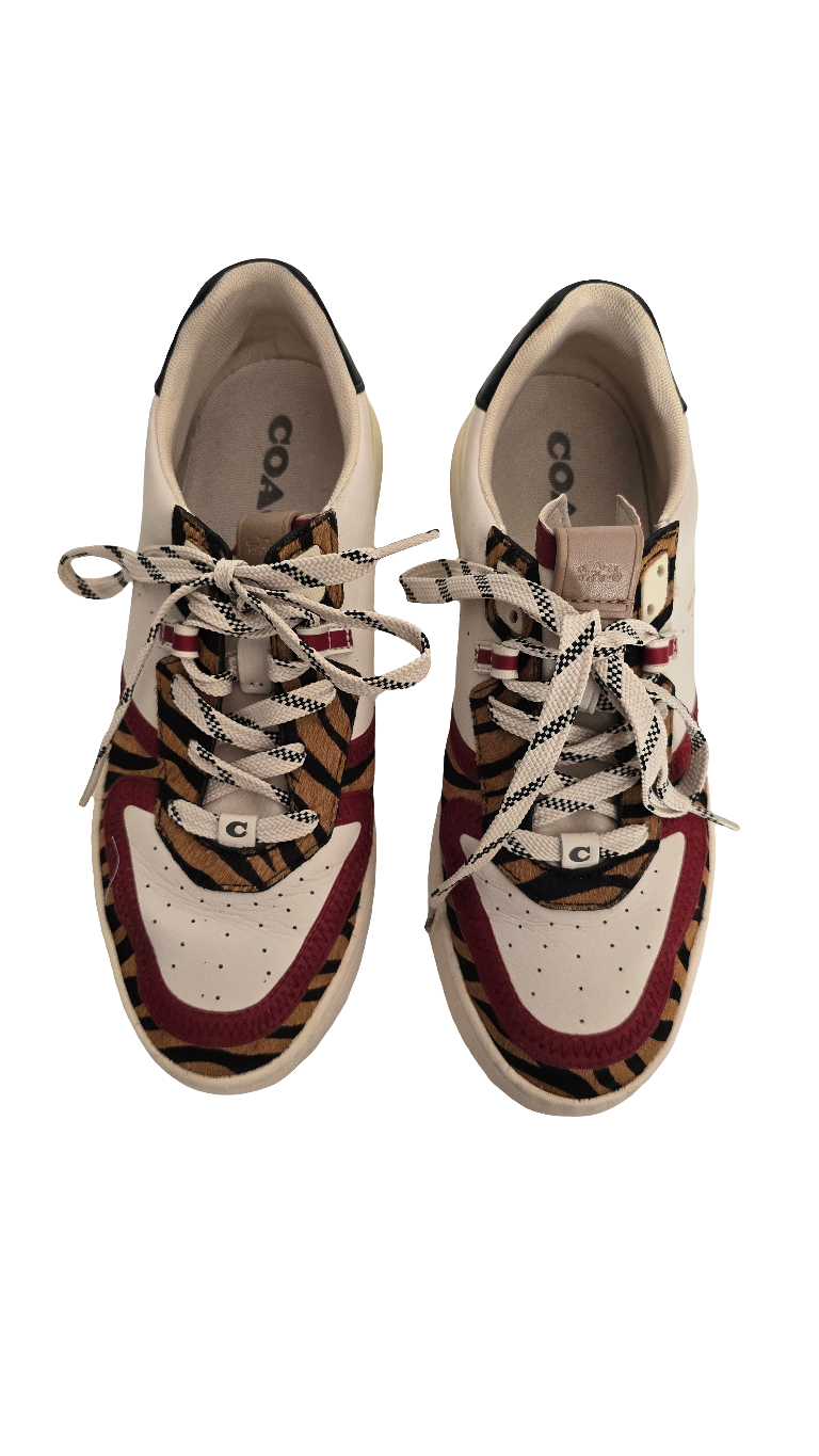coach low-top sneakers — size 9.5b — multicolor animal print