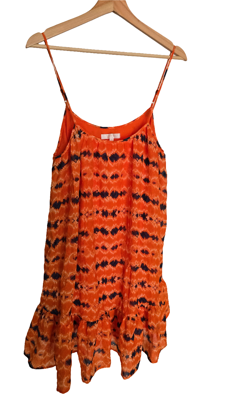wayf women’s mini dress – tie dye orange – size m