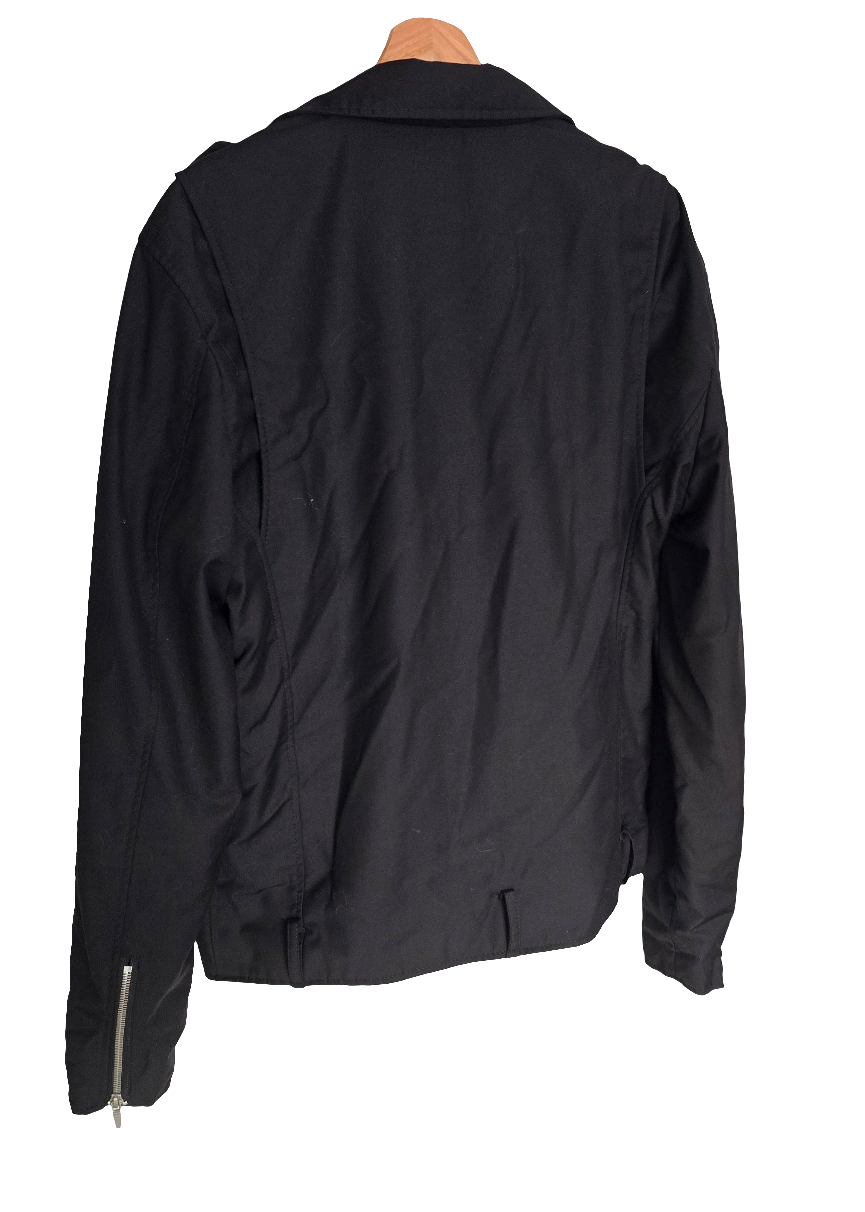 zara man black biker-style jacket – size xl