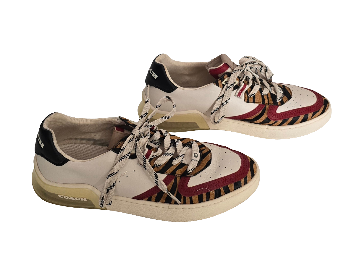 coach low-top sneakers — size 9.5b — multicolor animal print