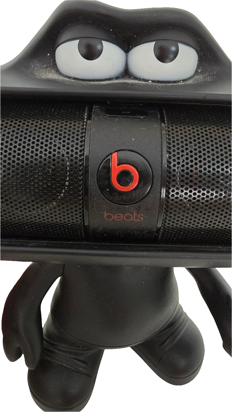 beats pill portable speaker with “pill dude character” stand – for parts only