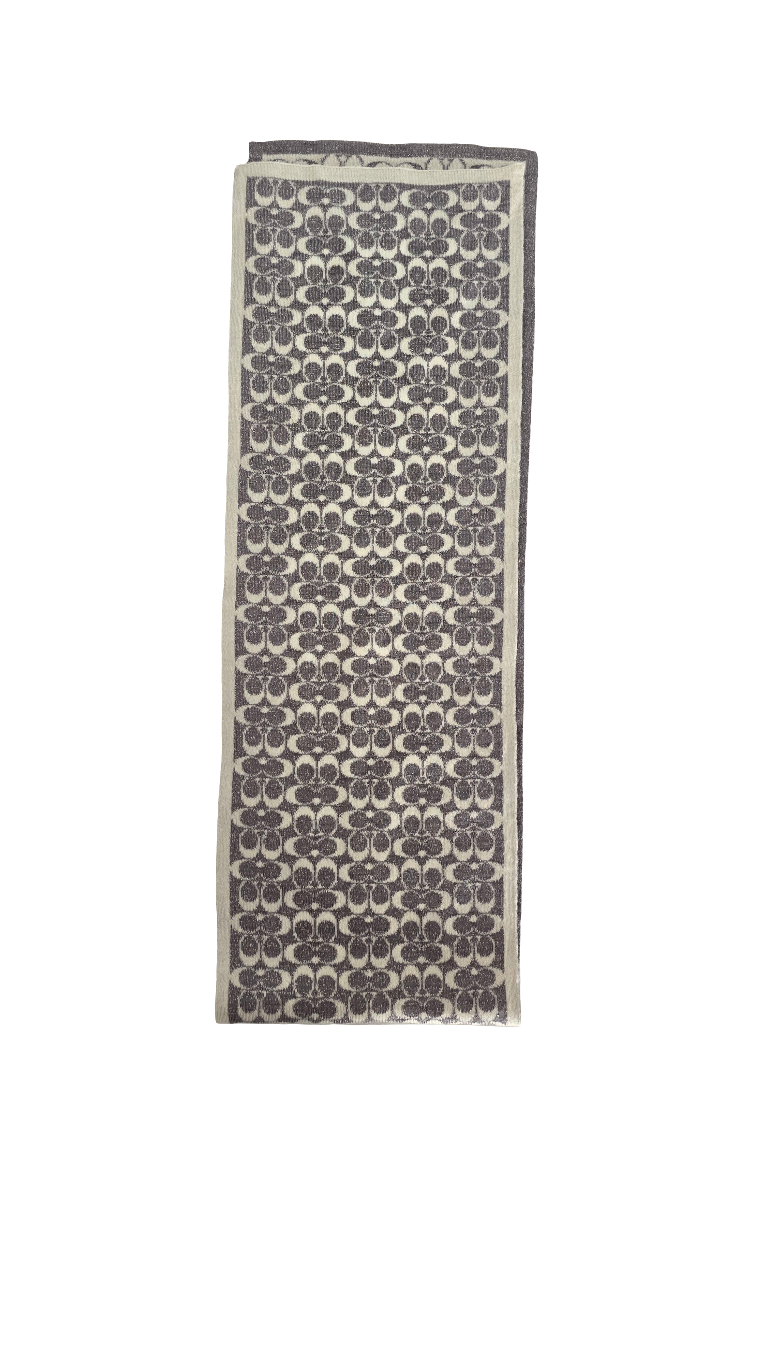 coach metallic signature scarf – merino wool blend (50 x 8 in)