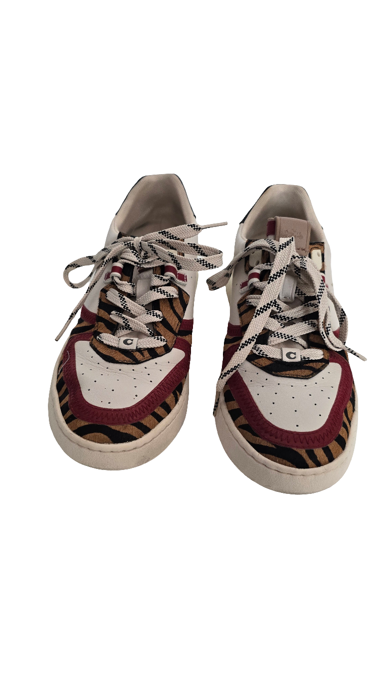coach low-top sneakers — size 9.5b — multicolor animal print