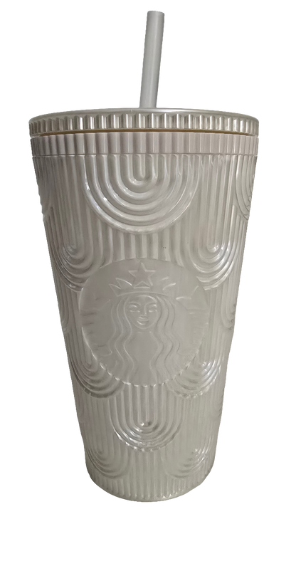 Starbucks White Pearl Shell Mermaid Siren Scales Tumbler - 16oz / 473ml