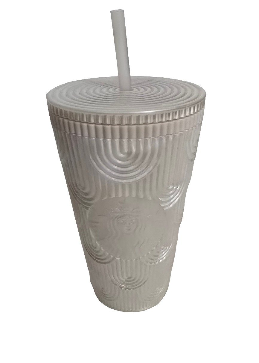 starbucks white pearl shell mermaid siren scales tumbler - 16oz / 473ml