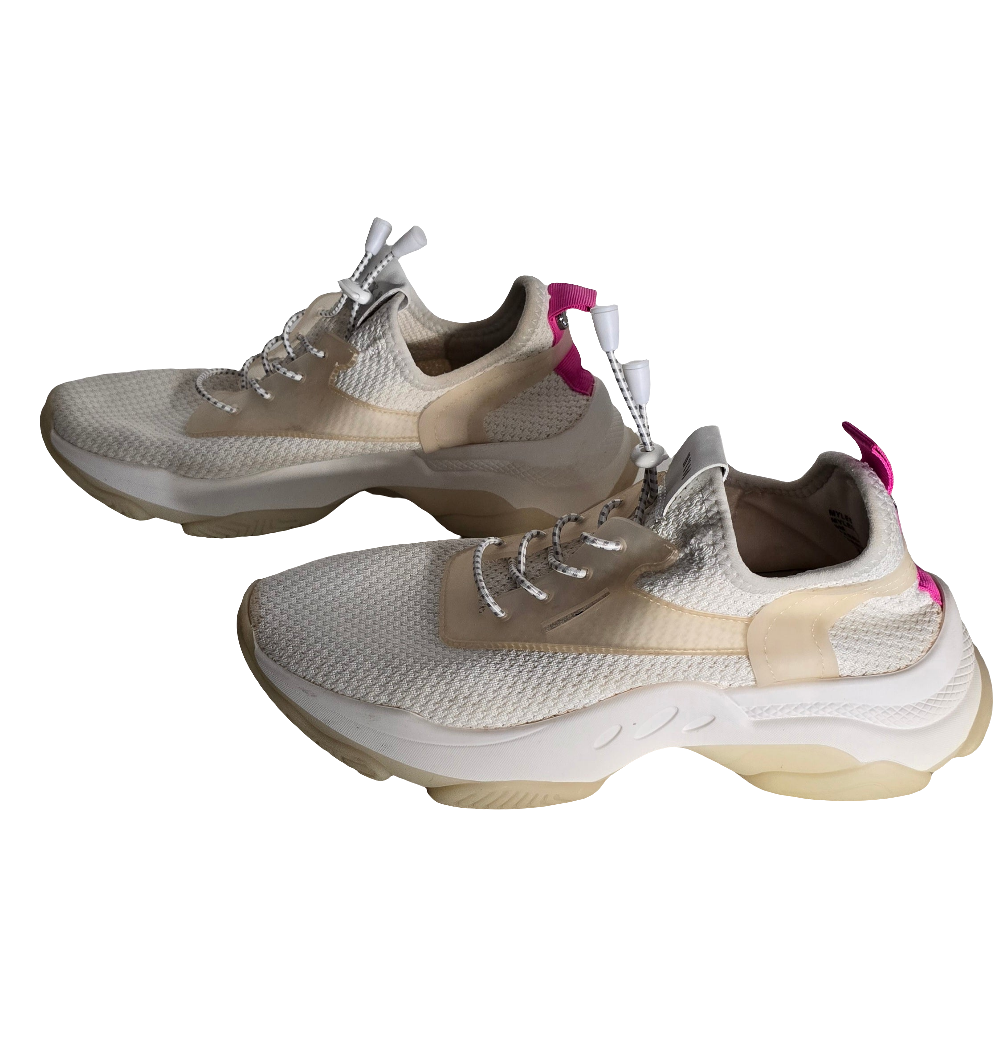 steve madden women’s ny90 sneakers - size 9m - beige/pink - myle901s1