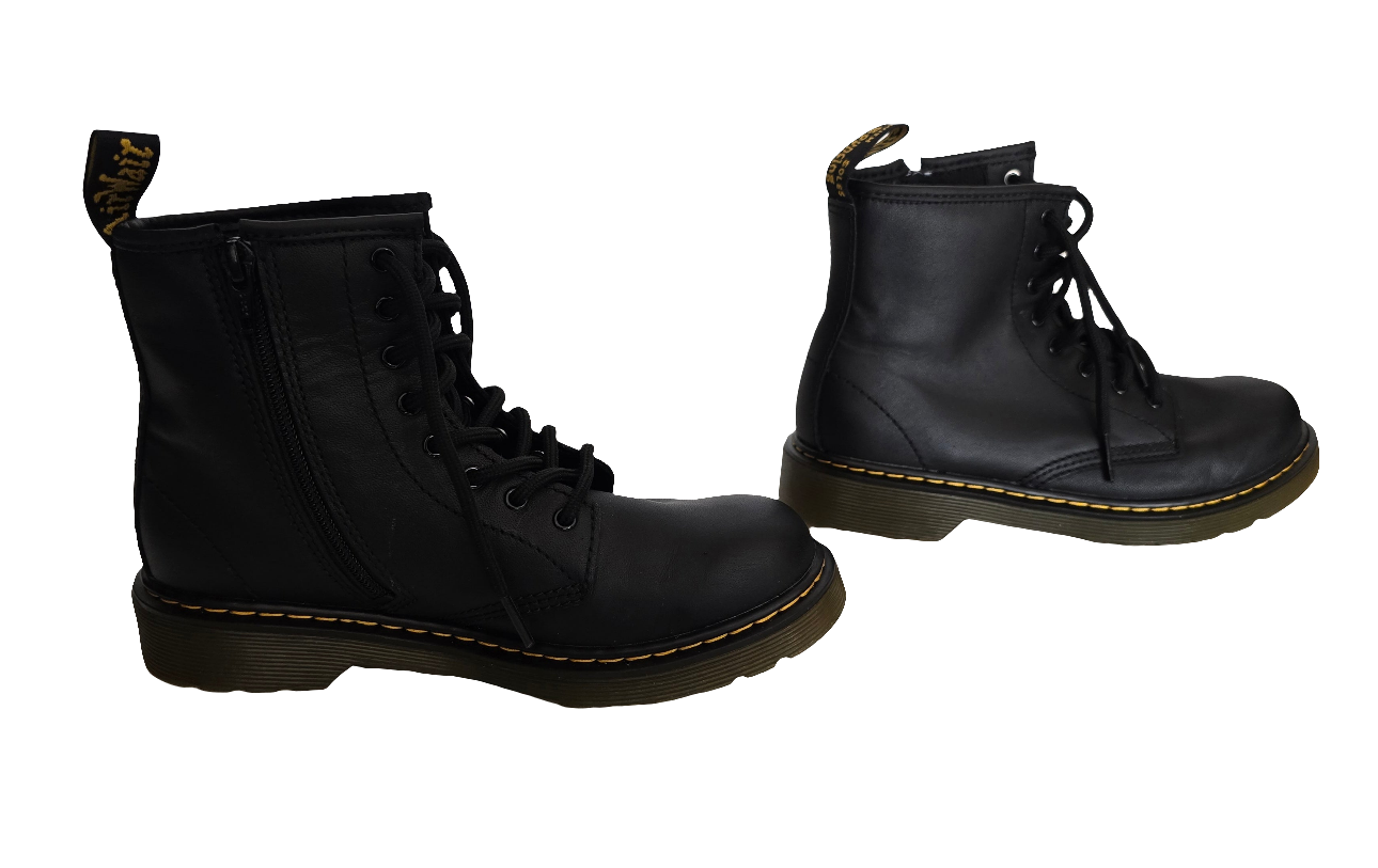 dr. martens black leather combat boots – women’s size 4 us (eu 36)