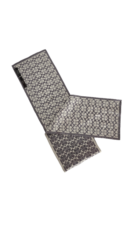 Coach Metallic Signature Scarf – Merino Wool Blend (50 x 8 in)