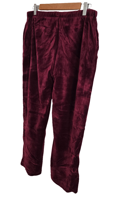 Liz Claiborne Velvet Lounge Pants - Petite M - Burgundy