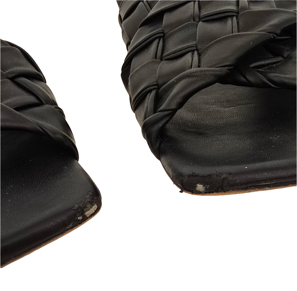 vince camuto women’s woven black sandals - size 9.5m / 41
