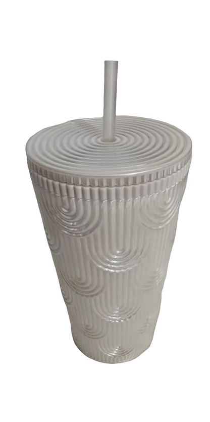 Starbucks White Pearl Shell Mermaid Siren Scales Tumbler - 16oz / 473ml