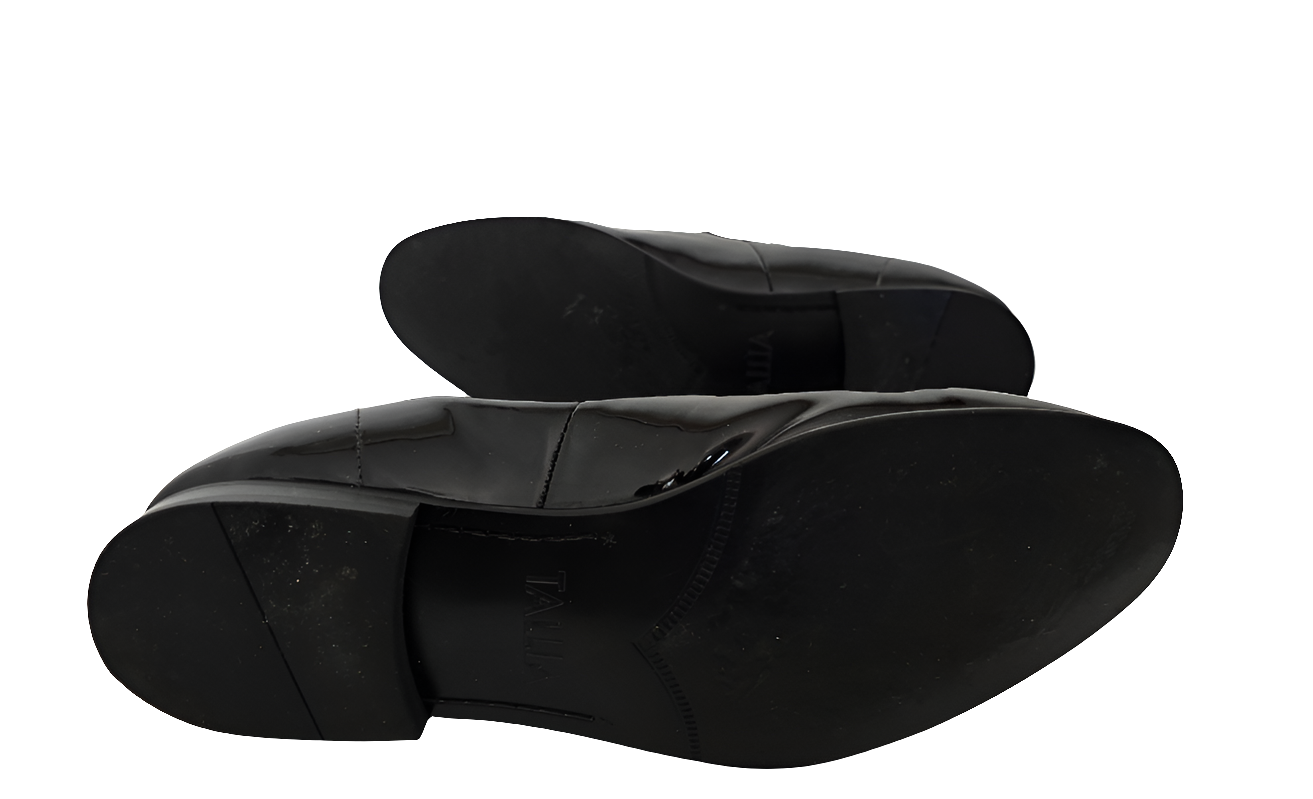 tallia enrico slip-on dress shoes – black patent (size 12, pre-owned)