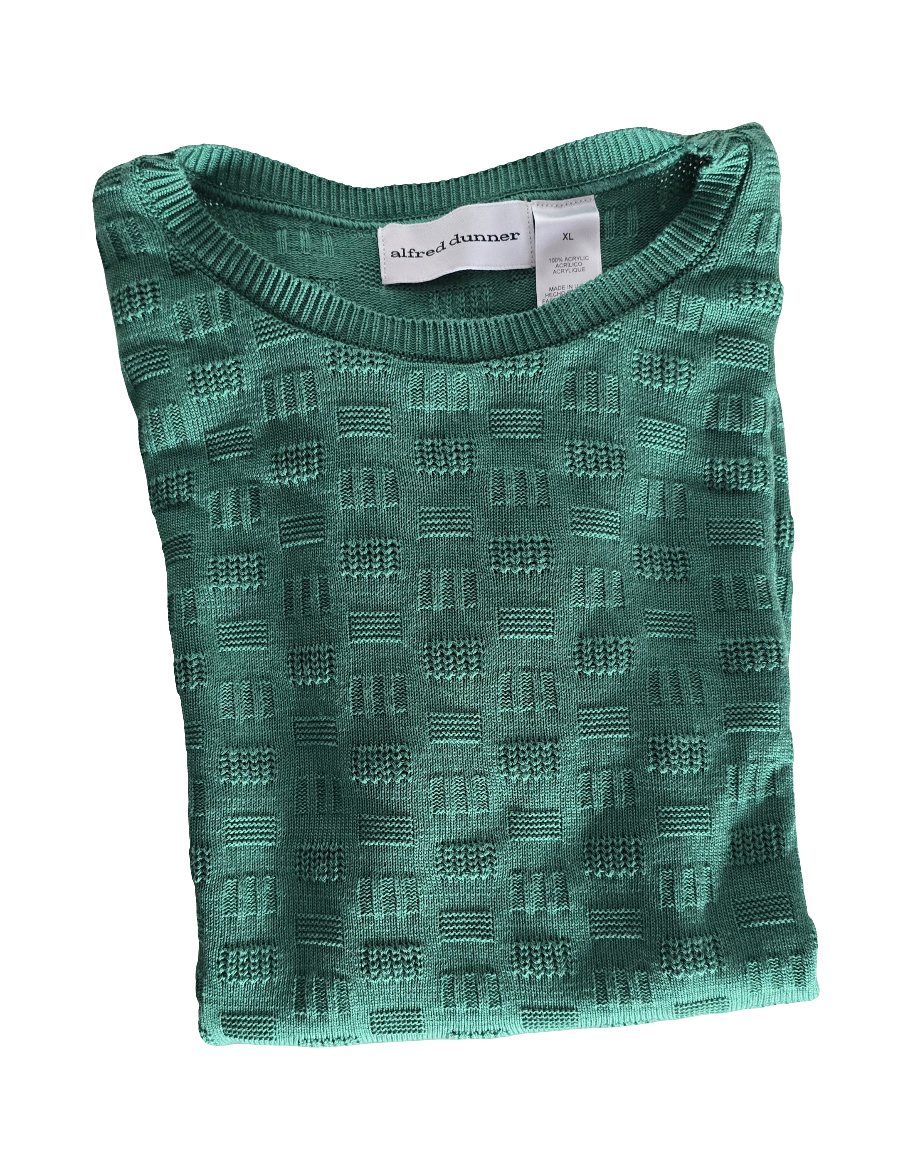 alfred dunner green textured knit shirt – tagged xl (fits like m)