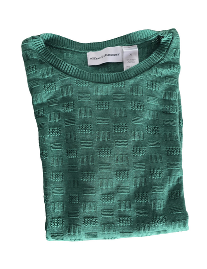 Alfred Dunner Green Textured Knit Shirt – Tagged XL (Fits Like M)