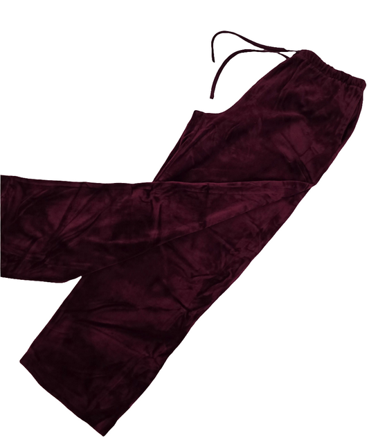 Liz Claiborne Velvet Lounge Pants - Petite M - Burgundy