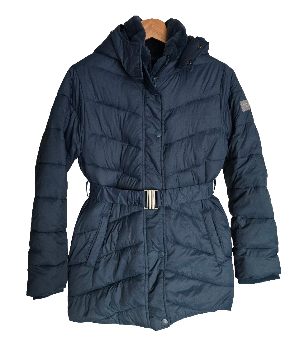 abercrombie kids belted quilted winter jacket – size 11/12