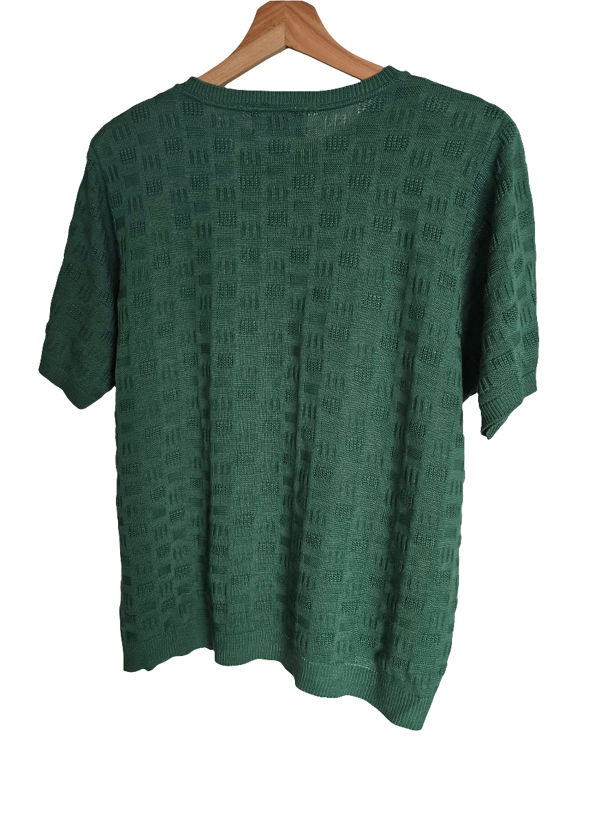 alfred dunner green textured knit shirt – tagged xl (fits like m)