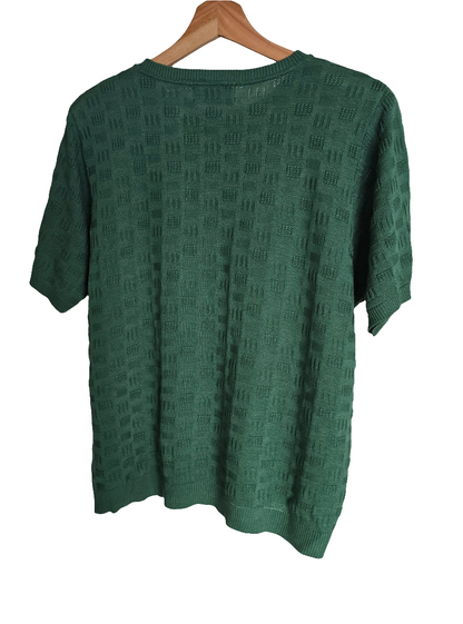 Alfred Dunner Green Textured Knit Shirt – Tagged XL (Fits Like M)