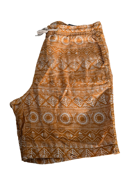 H&M L.O.G.G. Men’s Linen Blend Printed Shorts – Size M