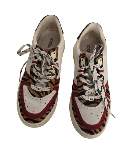 Coach Low-Top Sneakers — Size 9.5B — Multicolor Animal Print