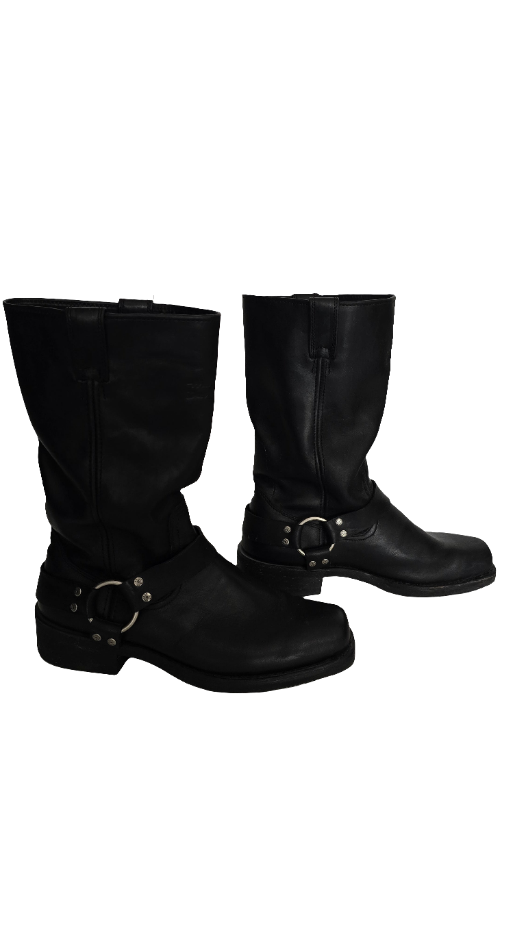 harley-davidson men’s harness boots – black leather – size 10 us / 43 eu