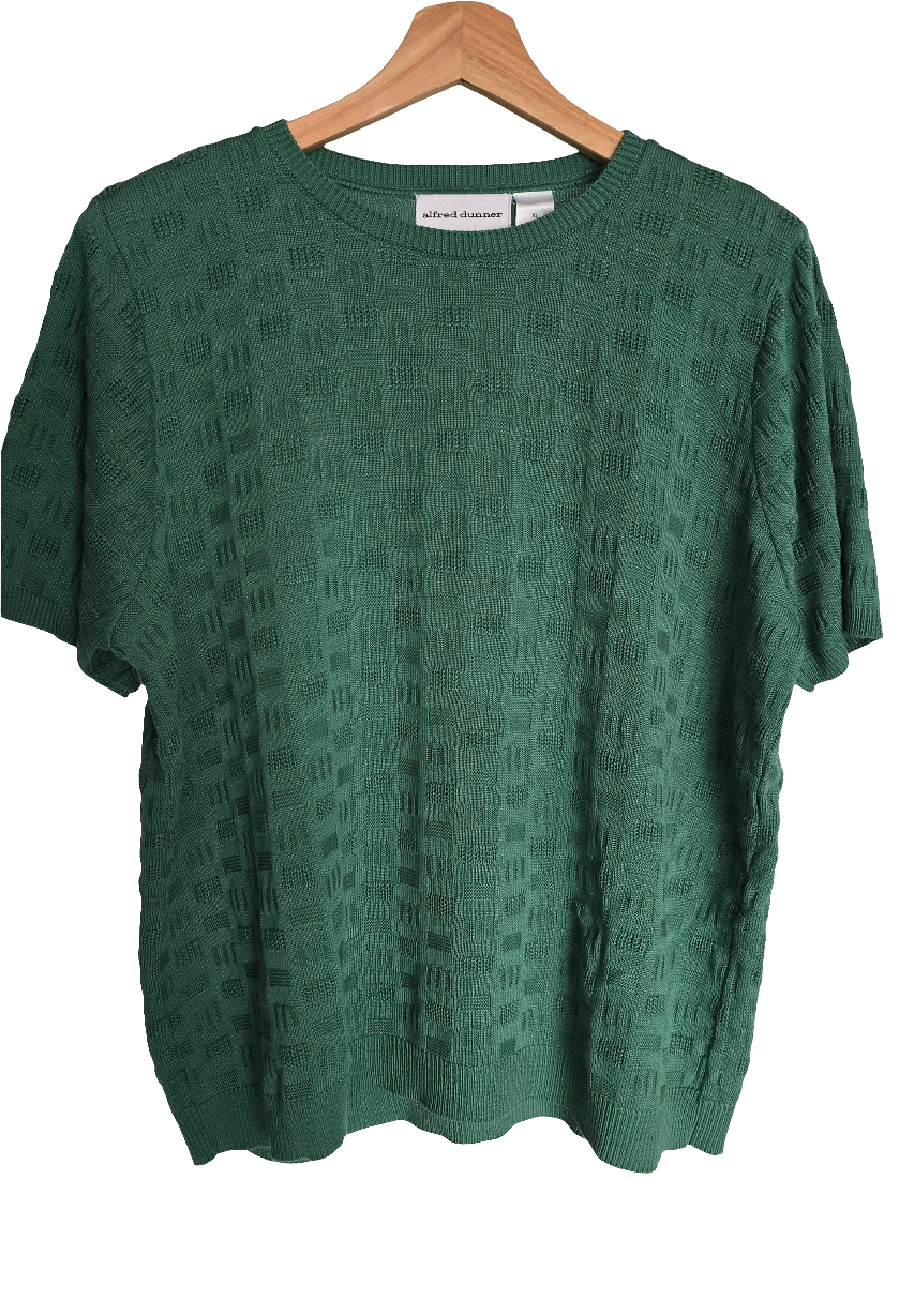 alfred dunner green textured knit shirt – tagged xl (fits like m)