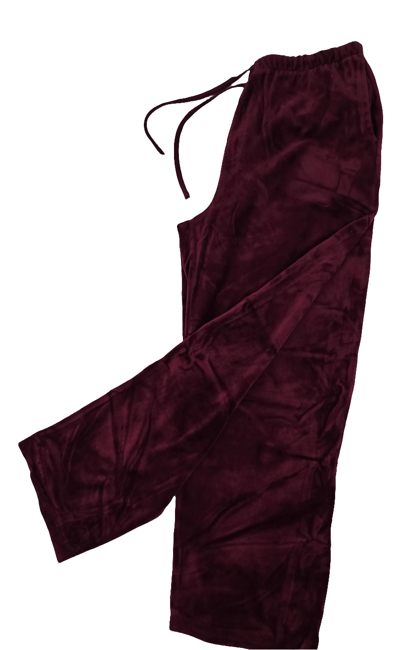 liz claiborne velvet lounge pants - petite m - burgundy