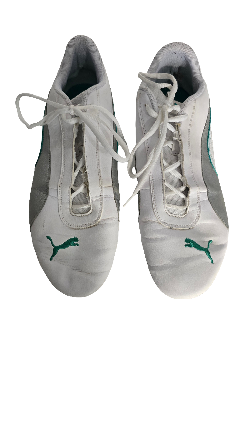 puma x mercedes amg petronas shoes – white/green – size 13 us (eur 47, uk 12)