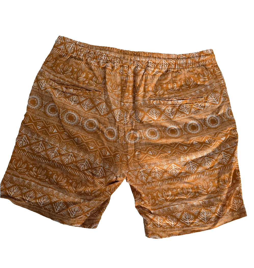 h&m l.o.g.g. men’s linen blend printed shorts – size m