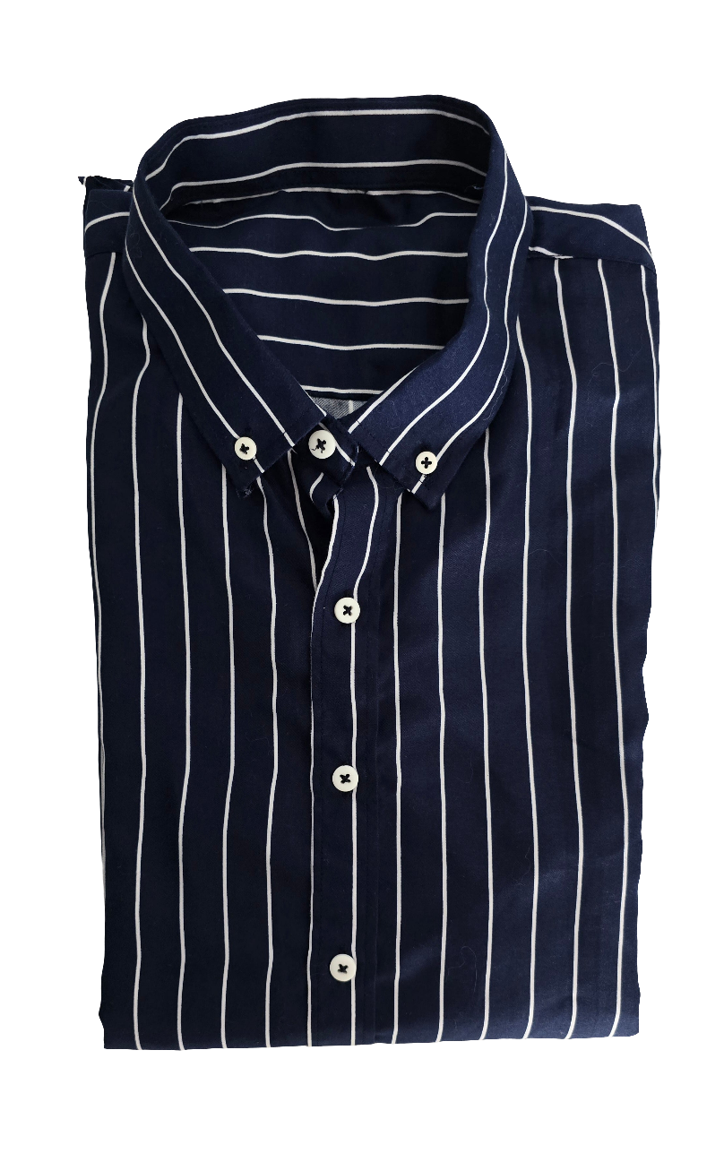 men’s navy blue striped long sleeve shirt – size xl