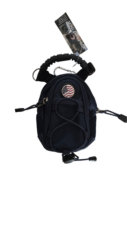 Mini Day Pack with USA Flag Patch – Navy Blue