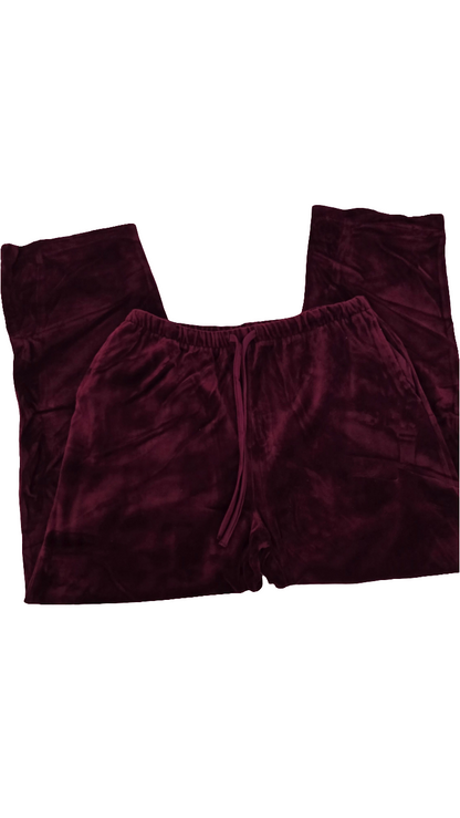 Liz Claiborne Velvet Lounge Pants - Petite M - Burgundy
