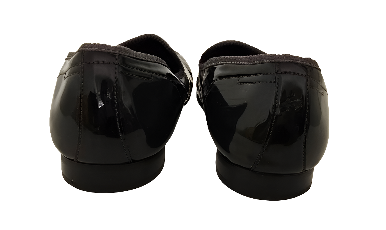 tallia enrico slip-on dress shoes – black patent (size 12, pre-owned)